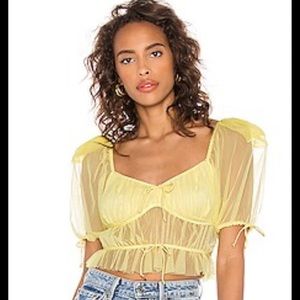 For Love & Lemons Sunshine Crop Top size L